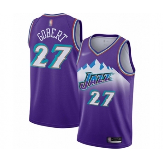 Men's Utah Jazz #27 Rudy Gobert Authentic Purple Hardwood Classics Basketball Jersey - Ujersey