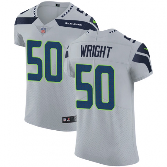 Men's Nike Seattle Seahawks #50 K.J. Wright Grey Alternate Vapor Untouchable Elite Player NFL Jersey - Ujersey