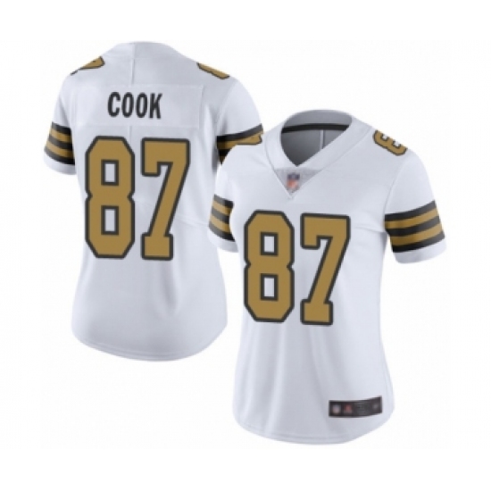 Women's New Orleans Saints #87 Jared Cook Limited White Rush Vapor Untouchable Football Jersey - Ujersey