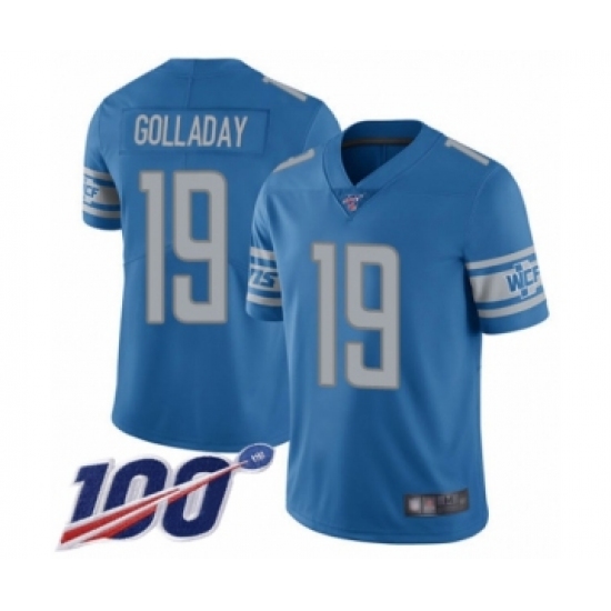 Men's Detroit Lions #19 Kenny Golladay Blue Team Color Vapor Untouchable Limited Player 100th Season Football Jersey - Ujersey