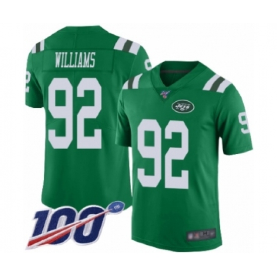 Men's New York Jets #92 Leonard Williams Limited Green Rush Vapor Untouchable 100th Season Football Jersey - Ujersey