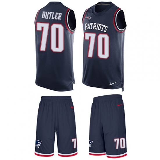 Men's Nike New England Patriots #70 Adam Butler Limited Navy Blue Tank Top Suit NFL Jersey - Ujersey