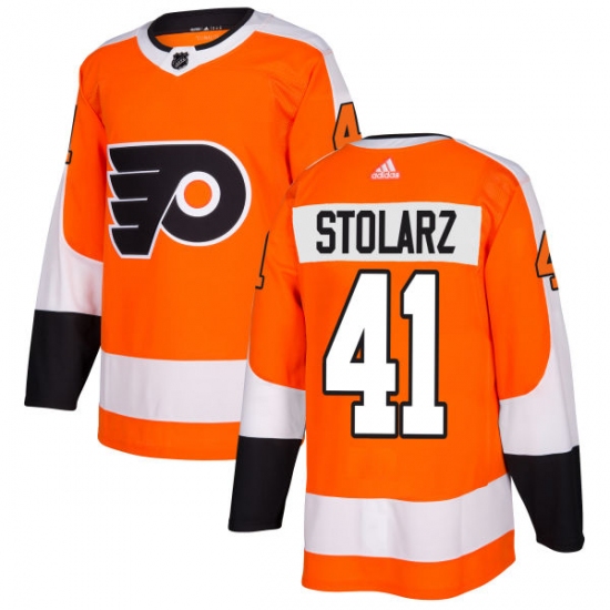Men's Adidas Philadelphia Flyers #41 Anthony Stolarz Authentic Orange Home NHL Jersey - Ujersey