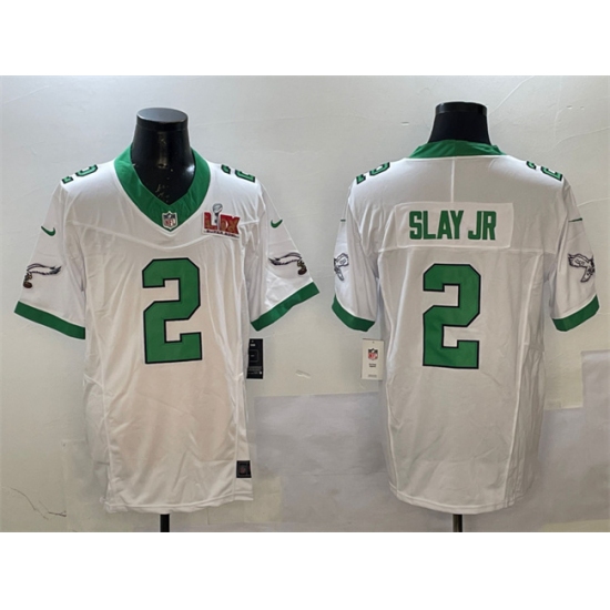 Men's Philadelphia Eagles #2 Darius Slay Jr. White 2025 Super Bowl LIX F.U.S.E. Vapor Untouchable Limited Stitched Football Jersey - Ujersey