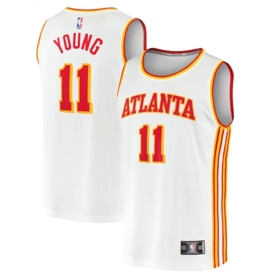 Youth Atlanta Hawks #11 Trae Young Fanatics Branded White 2020-21 Fast Break Player Jersey - Ujersey