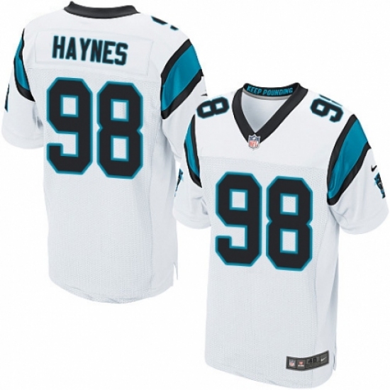 Men's Nike Carolina Panthers #98 Marquis Haynes Elite White NFL Jersey - Ujersey