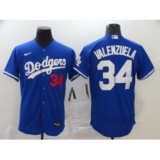 Men's Nike Los Angeles Dodgers #34 Fernando Valenzuela Blue Authentic Jersey - Ujersey