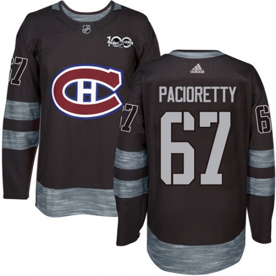 Men's Adidas Montreal Canadiens #67 Max Pacioretty Authentic Black 1917-2017 100th Anniversary NHL Jersey - Ujersey