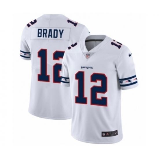 Men's New England Patriots #12 Tom Brady White Team Logo Cool Edition Jersey - Ujersey