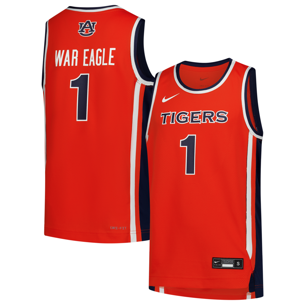 Youth Nike #1 Orange Auburn Tigers Replica Basketball Jersey - Ujersey