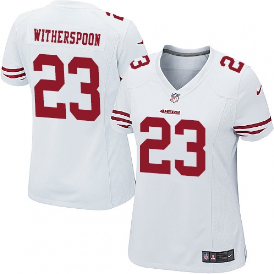 Women's Nike San Francisco 49ers #23 Ahkello Witherspoon Game White NFL Jersey - Ujersey