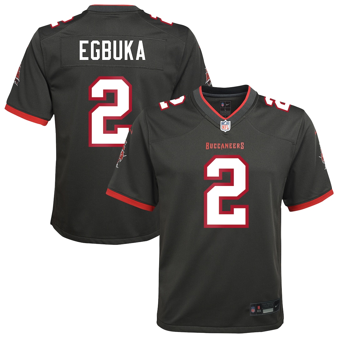 Youth Tampa Bay Buccaneers Emeka Egbuka Nike Pewter Alternate Game Jersey - Ujersey