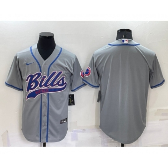 Men's Buffalo Bills Blank Grey Stitched MLB Cool Base Nike Baseball Jersey - Ujersey