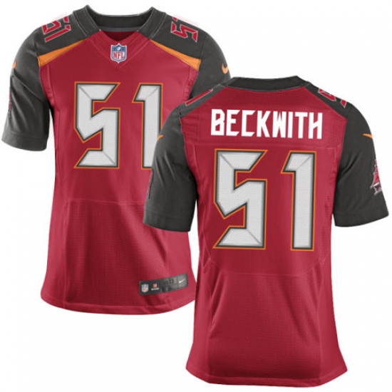 Men's Nike Tampa Bay Buccaneers #51 Kendell Beckwith Elite Red Team Color NFL Jersey - Ujersey