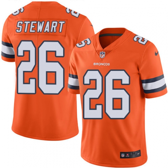Youth Nike Denver Broncos #26 Darian Stewart Elite Orange Rush Vapor Untouchable NFL Jersey - Ujersey