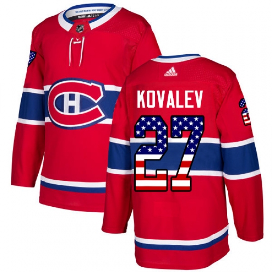 Youth Adidas Montreal Canadiens #27 Alexei Kovalev Authentic Red USA Flag Fashion NHL Jersey - Ujersey