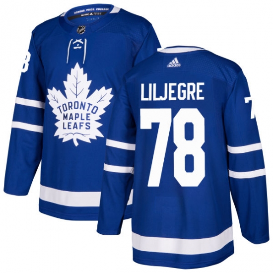 Men's Adidas Toronto Maple Leafs #78 Timothy Liljegren Premier Royal Blue Home NHL Jersey - Ujersey