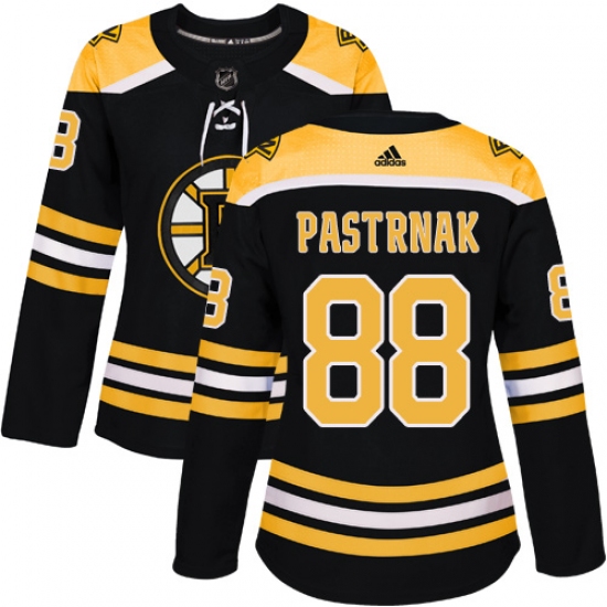 Women's Adidas Boston Bruins #88 David Pastrnak Premier Black Home NHL Jersey - Ujersey