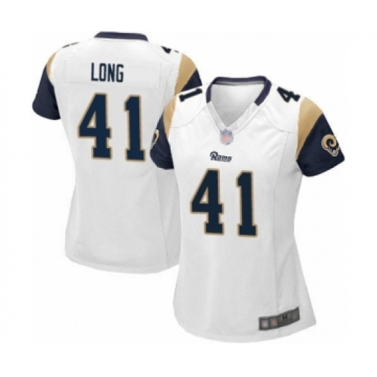 Women's Los Angeles Rams #41 David Long Game White Football Jersey - Ujersey
