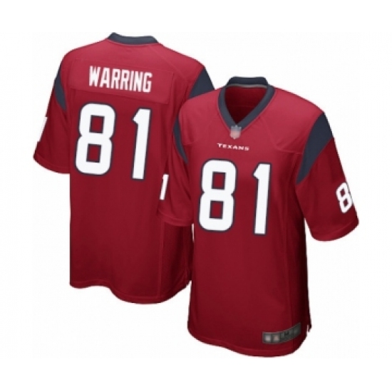 Men's Houston Texans #81 Kahale Warring Game Red Alternate Football Jersey - Ujersey