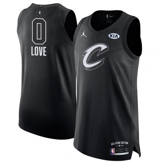 Men's Nike Jordan Cleveland Cavaliers #0 Kevin Love Authentic Black 2018 All-Star Game NBA Jersey - Ujersey