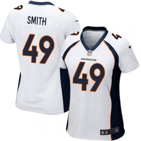 Women's Nike Denver Broncos #49 Dennis Smith Game White NFL Jersey - Ujersey