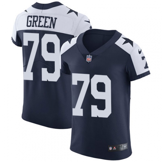 Men's Nike Dallas Cowboys #79 Chaz Green Navy Blue Throwback Alternate Vapor Untouchable Elite Player NFL Jersey - Ujersey