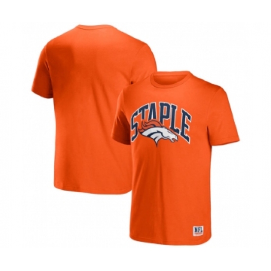 Men's Denver Broncos x Staple Orange Logo Lockup T-Shirt - Ujersey