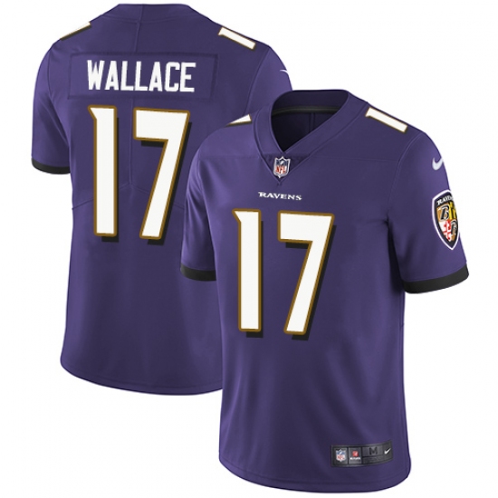 Men's Nike Baltimore Ravens #17 Mike Wallace Purple Team Color Vapor Untouchable Limited Player NFL Jersey - Ujersey