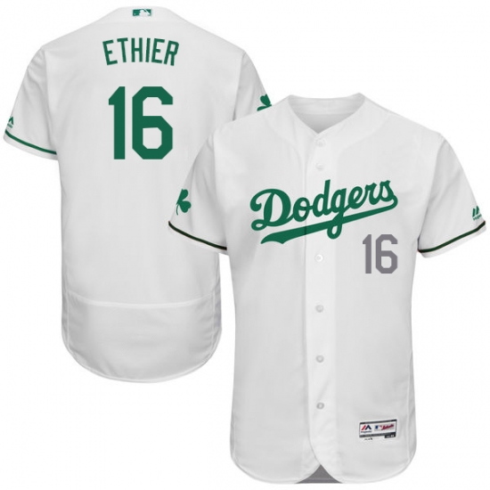 Men's Majestic Los Angeles Dodgers #16 Andre Ethier White Celtic Flexbase Authentic Collection MLB Jersey - Ujersey