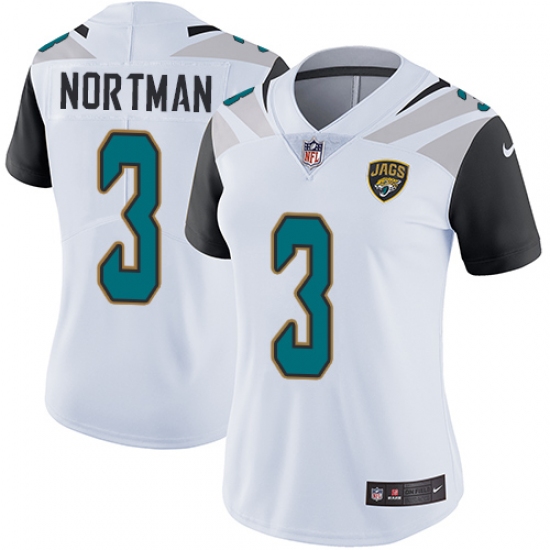 Women's Nike Jacksonville Jaguars #3 Brad Nortman White Vapor Untouchable Limited Player NFL Jersey - Ujersey