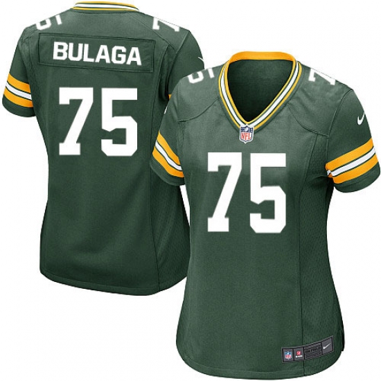 Women's Nike Green Bay Packers #75 Bryan Bulaga Game Green Team Color NFL Jersey - Ujersey