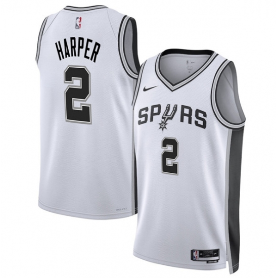 Men's San Antonio Spurs #2 Dylan Harper White 2025 Draft Association Edition Stitched Basketball Jersey - Ujersey