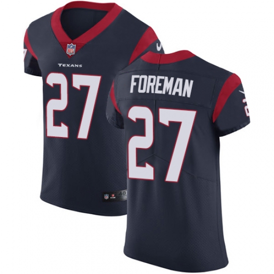 Men's Nike Houston Texans #27 D'Onta Foreman Navy Blue Team Color Vapor Untouchable Elite Player NFL Jersey - Ujersey