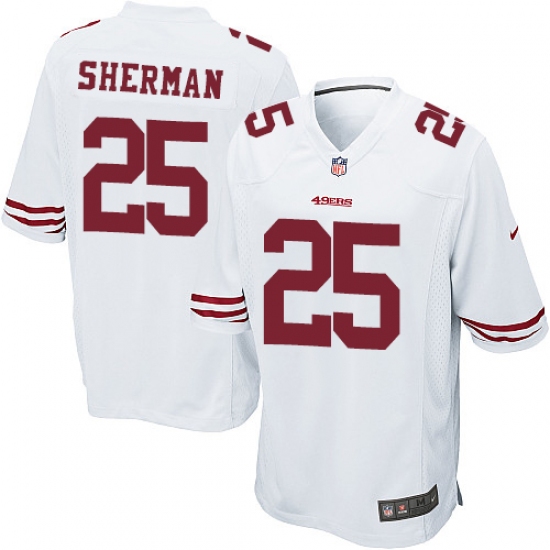 Men's Nike San Francisco 49ers #25 Richard Sherman Game White NFL Jersey - Ujersey