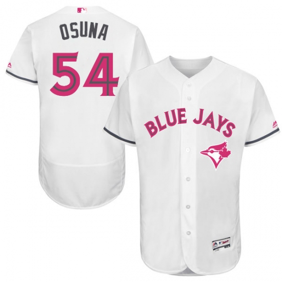 Men's Majestic Toronto Blue Jays #54 Roberto Osuna Authentic White 2016 Mother's Day Fashion Flex Base MLB Jersey - Ujersey