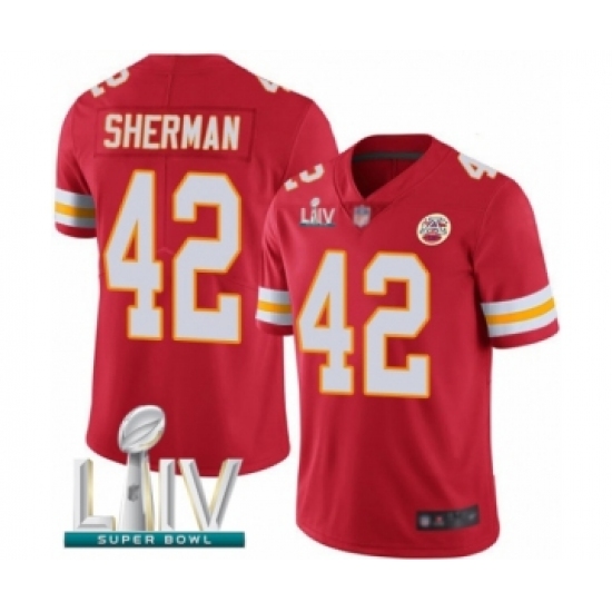 Youth Kansas City Chiefs #42 Anthony Sherman Red Team Color Vapor Untouchable Limited Player Super Bowl LIV Bound Football Jersey - Ujersey