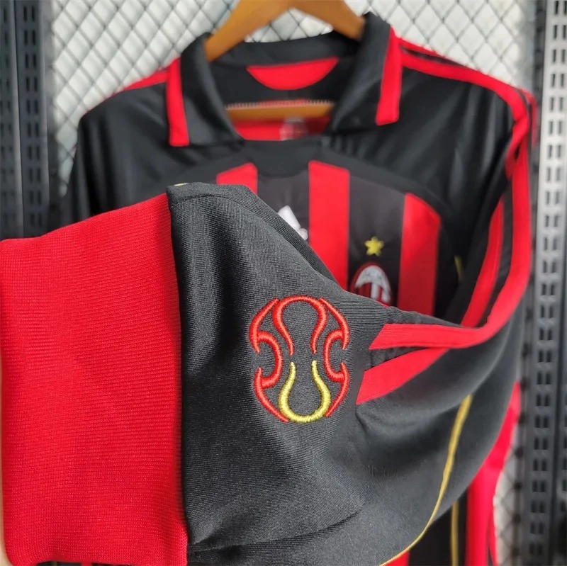 AC Milan Retro Soccer Jersey Home Long Sleeve Custom Shirt 2006/07 - ujerseystore