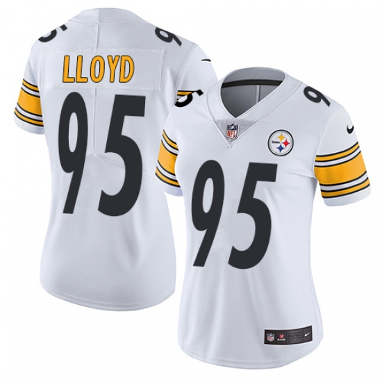 Women's Nike Pittsburgh Steelers #95 Greg Lloyd White Vapor Untouchable Limited Player NFL Jersey - Ujersey