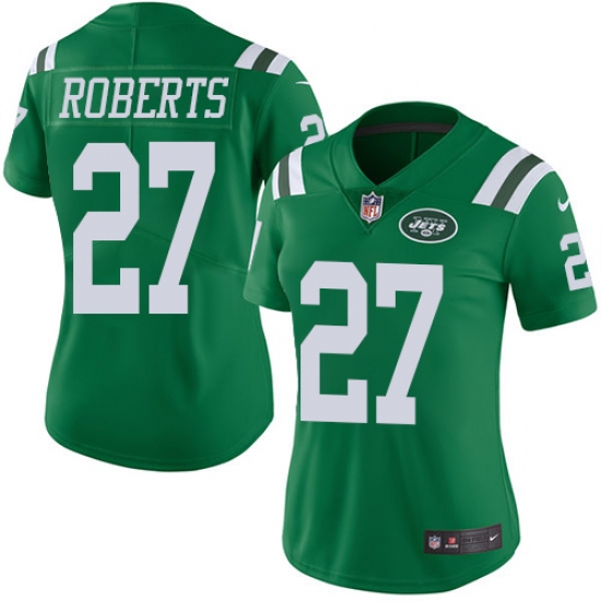 Women's Nike New York Jets #27 Darryl Roberts Limited Green Rush Vapor Untouchable NFL Jersey - Ujersey