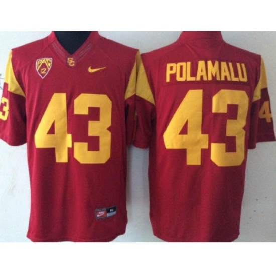 USC Trojans 43 Troy Polamalu Red College Football Jersey - Ujersey