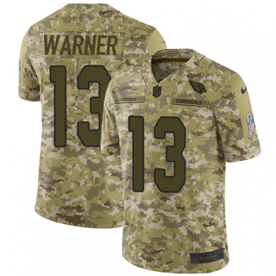 Youth Nike Arizona Cardinals #13 Kurt Warner Limited Camo 2018 Salute to Service NFL Jersey - Ujersey