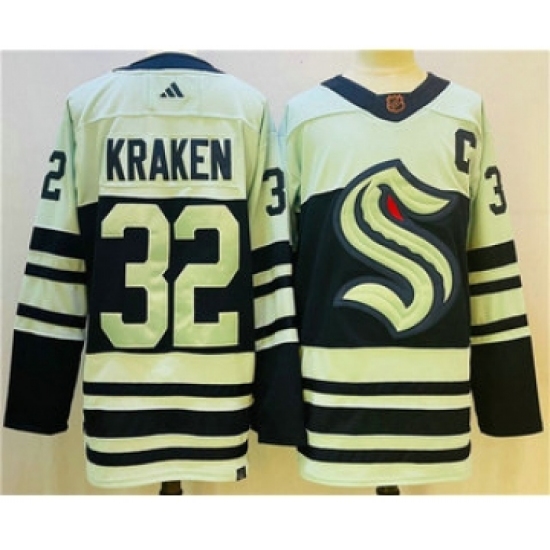 Men's Seattle Kraken #32 Kraken White 2022 Reverse Retro Stitched Jersey - Ujersey