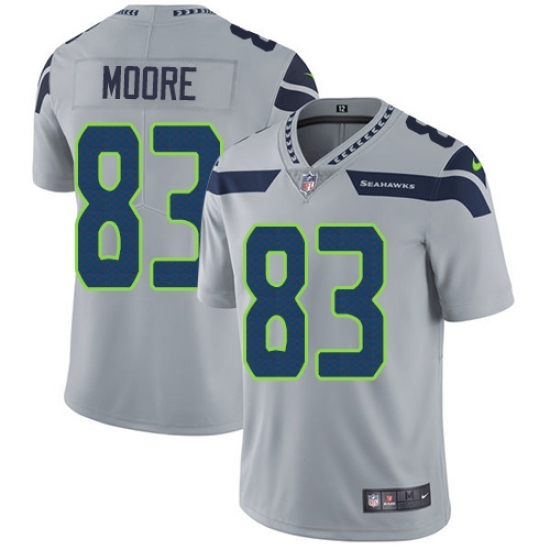 Youth Nike Seattle Seahawks #83 David Moore Grey Alternate Vapor Untouchable Limited Player NFL Jersey - Ujersey