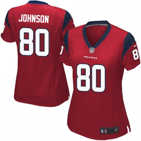 Women's Nike Houston Texans #80 Andre Johnson Game Red Alternate NFL Jersey - Ujersey