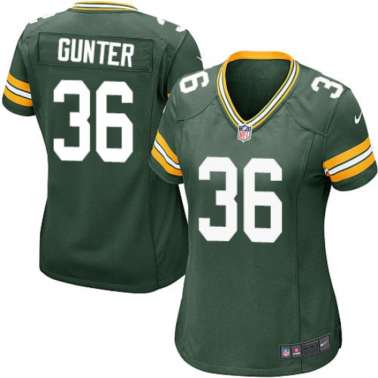 Women's Nike Green Bay Packers #36 LaDarius Gunter Game Green Team Color NFL Jersey - Ujersey