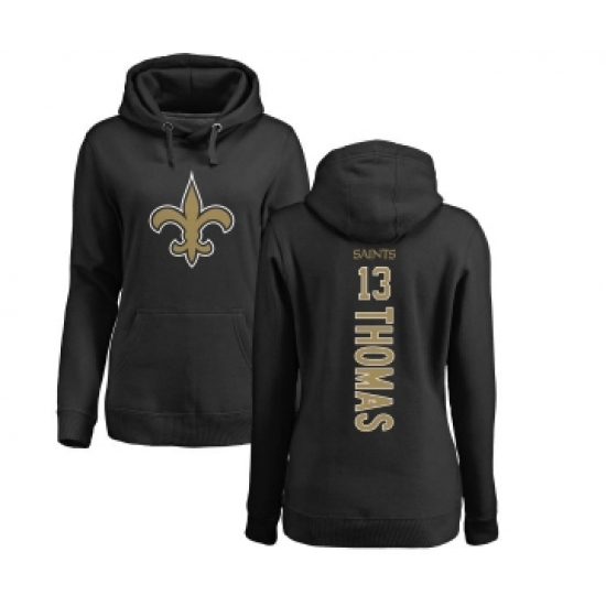 Football Women's New Orleans Saints #13 Michael Thomas Black Backer Pullover Hoodie - Ujersey