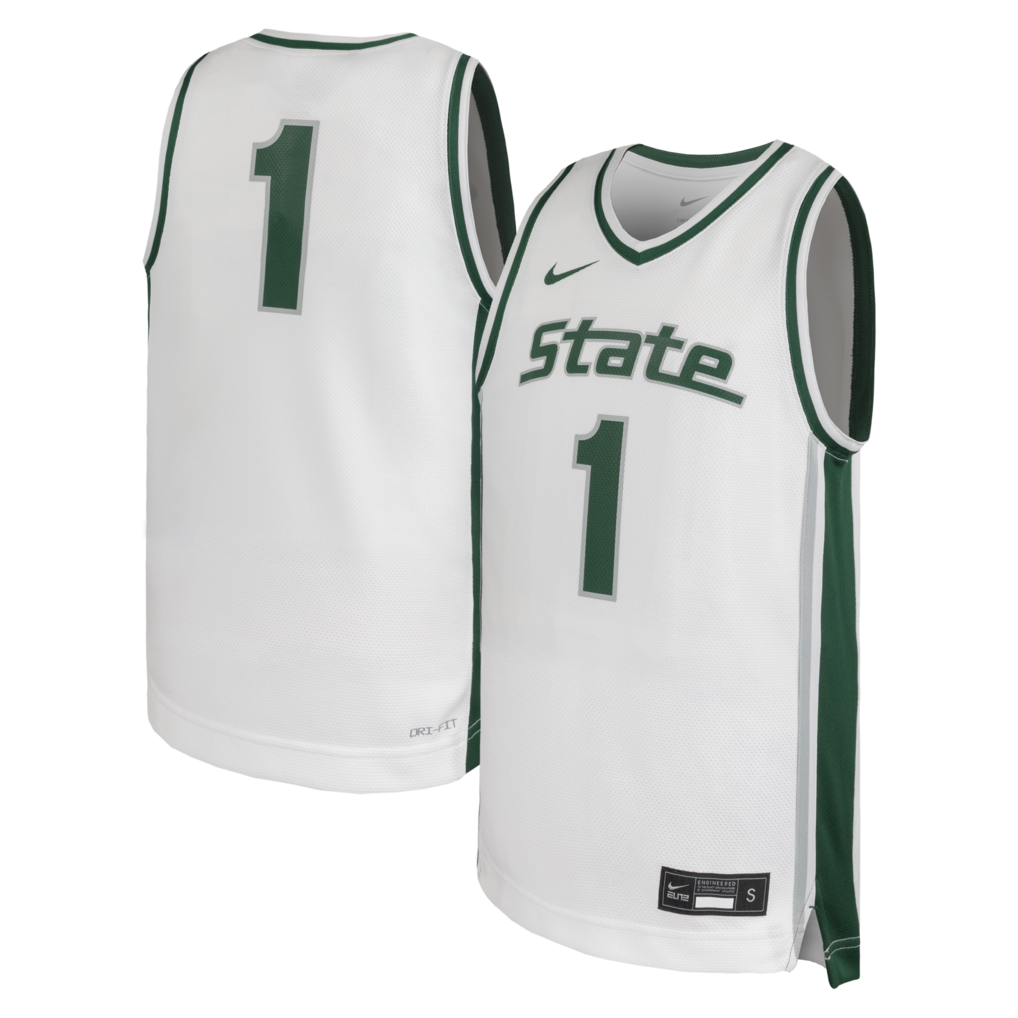 Youth Nike #1 White Michigan State Spartans Alternate Replica Basketball Jersey - Ujersey