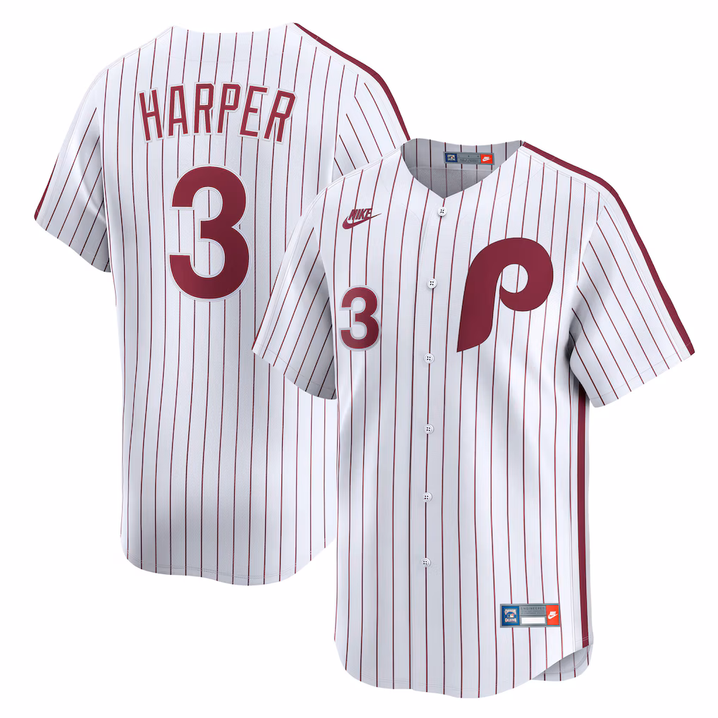 Men's Philadelphia Phillies Bryce Harper Nike White  Cooperstown Collection Limited Jersey - U-jersey