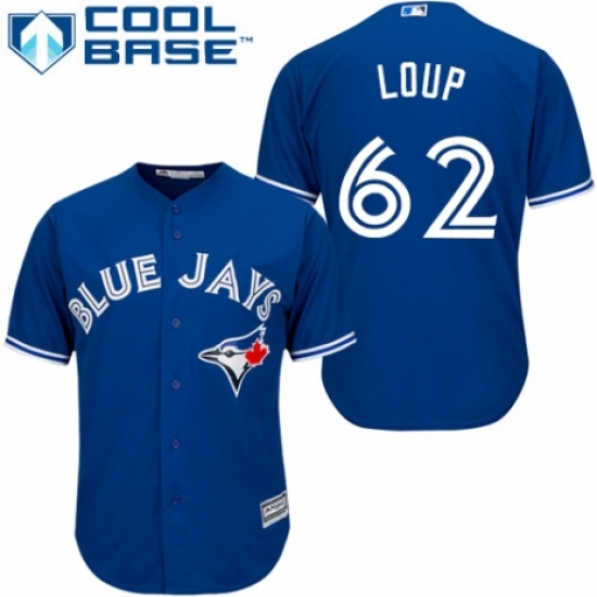 Youth Majestic Toronto Blue Jays #62 Aaron Loup Replica Blue Alternate MLB Jersey - Ujersey